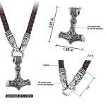 Viking Thor's Hammer and Fenrir Pendant Necklace