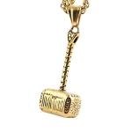 Thor Hammer Necklace for Men and Women, Gold