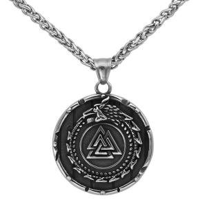 Ouroboros Valknut Viking Dragon Pendant Necklace