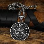 Ouroboros Valknut Viking Dragon Pendant Necklace