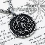 Viking Dragon Valknut Medallion Stainless Steel Necklace