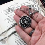 Viking Dragon Valknut Medallion Stainless Steel Necklace