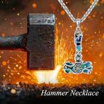 Thor's Hammer Necklace with Abalone Shell Pendant