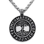 Viking Talisman Necklace with Mjolnir and Wolf