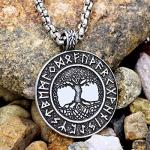 Viking Talisman Necklace with Mjolnir and Wolf