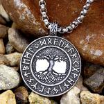 Viking Talisman Necklace with Mjolnir and Wolf
