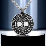 Viking Talisman Necklace with Mjolnir and Wolf