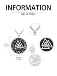 Viking Valknut Pendant Necklace for Men