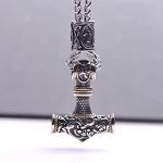 Viking Thor Hammer Necklace - Mjolnir Pendant for Men