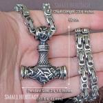 Viking Thor Hammer Mjolnir Stainless Steel Necklace