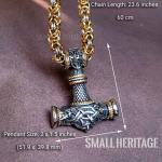 Viking Mjolnir Pendant Necklace in Stainless Steel