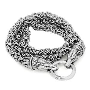 Bear Head Chain with Thor’s Hammer Pendant Necklace