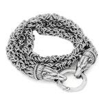 Bear Head Chain with Thor’s Hammer Pendant Necklace