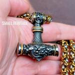 Viking Mjolnir Pendant Necklace in Stainless Steel