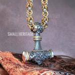 Viking Mjolnir Pendant Necklace in Stainless Steel