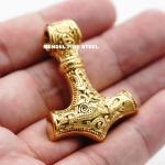 10k Gold Plated Viking Thor's Hammer Pendant