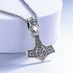 Mjolnir Thor's Hammer Pendant Necklace in Silver