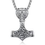 Sterling Silver Thor Hammer Necklace - Mjolnir Pendant