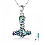 Thor Hammer Ashes Necklace - Sterling Silver Mjolnir