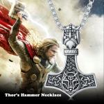 Mjolnir Thor's Hammer Pendant Necklace in Silver