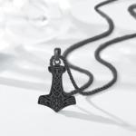 Viking Thor's Hammer Necklace in Sterling Silver