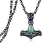 Viking Mjolnir Hammer Necklace in Sterling Silver