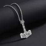 Sterling Silver Thor's Hammer Mjolnir Necklace