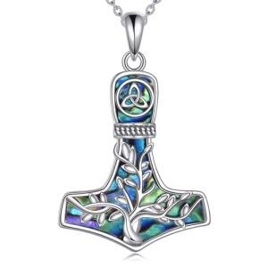 Thor Hammer Necklace in 925 Silver with Celtic Knot