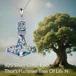 Thor Hammer Necklace in 925 Silver with Celtic Knot