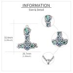 Thor Hammer Necklace with Viking Compass Pendant