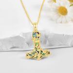 Thor's Hammer Necklace - Silver Gold Mjolnir Pendant
