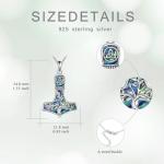 Thor Hammer Necklace in 925 Silver with Celtic Knot