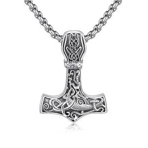Thor's Hammer Necklace in Sterling Silver