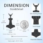 Viking Thor's Hammer Necklace in Sterling Silver