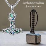 Thor Hammer Necklace with Viking Compass Pendant