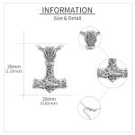 Thor's Hammer Necklace in Sterling Silver