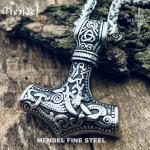 30 Inch Heavy Stainless Steel Thor's Hammer Necklace