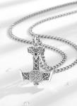 Thor's Hammer Necklace in Sterling Silver