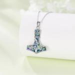 Thor Hammer Necklace in 925 Silver with Celtic Knot
