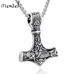Men's Viking Mjolnir Pendant Necklace in Stainless Steel