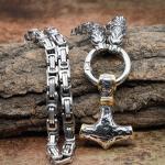 Men's 25 Inch 3D Gold Thor's Hammer Necklace
