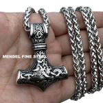 30 Inch Heavy Stainless Steel Thor's Hammer Necklace