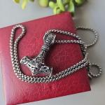 Thor's Hammer Pendant Necklace in Stainless Steel