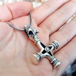 Viking Wolf Cross Necklace in 925 Silver