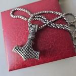 Thor's Hammer Pendant Necklace in Stainless Steel