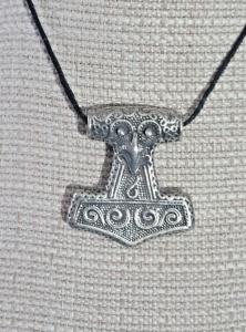 Viking Thor's Hammer Pendant Necklace in Pewter