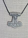 Viking Thor's Hammer Pendant Necklace in Pewter