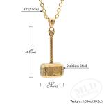 Thor's Hammer Pendant Necklace in Silver and Gold