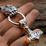 Men's 25 Inch 3D Gold Thor's Hammer Necklace