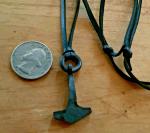Mjolnir Hammer Necklace on 30" Leather Cord